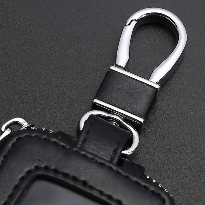 Étui à clés en cuir pratique avec fenêtre transparente et fermeture éclair - image 6