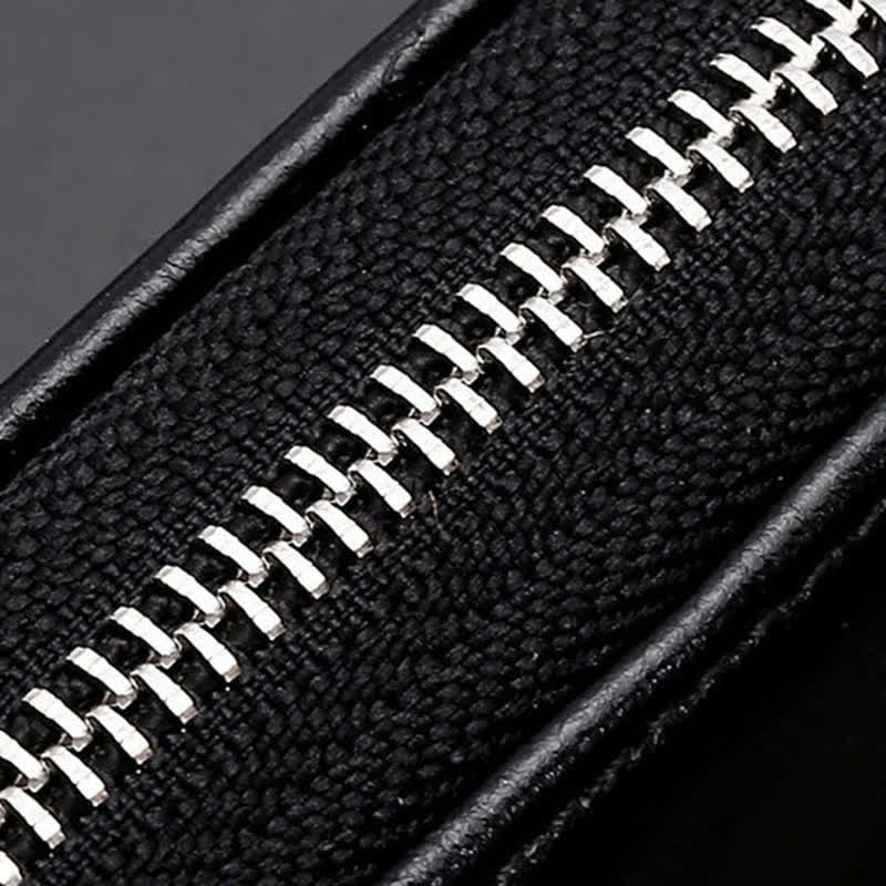 Étui à clés en cuir pratique avec fenêtre transparente et fermeture éclair - image 5