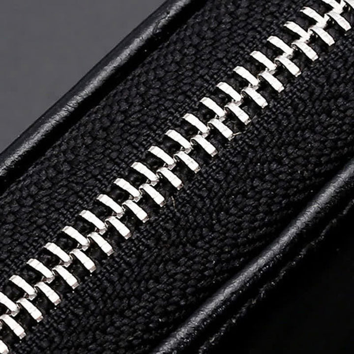 Étui à clés en cuir pratique avec fenêtre transparente et fermeture éclair - image 5