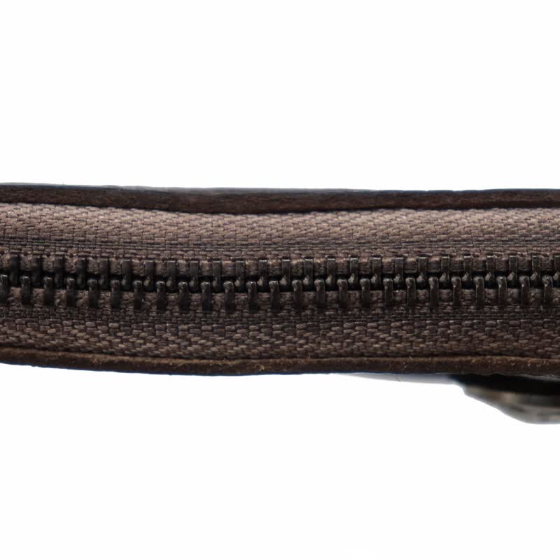 Portefeuille à fermeture éclair médiéval vintage en cuir avec porte-clés - image 11