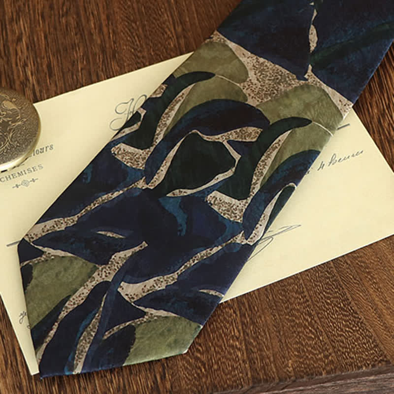 Cravate fantaisie pour homme à motif de personnalité vert marine