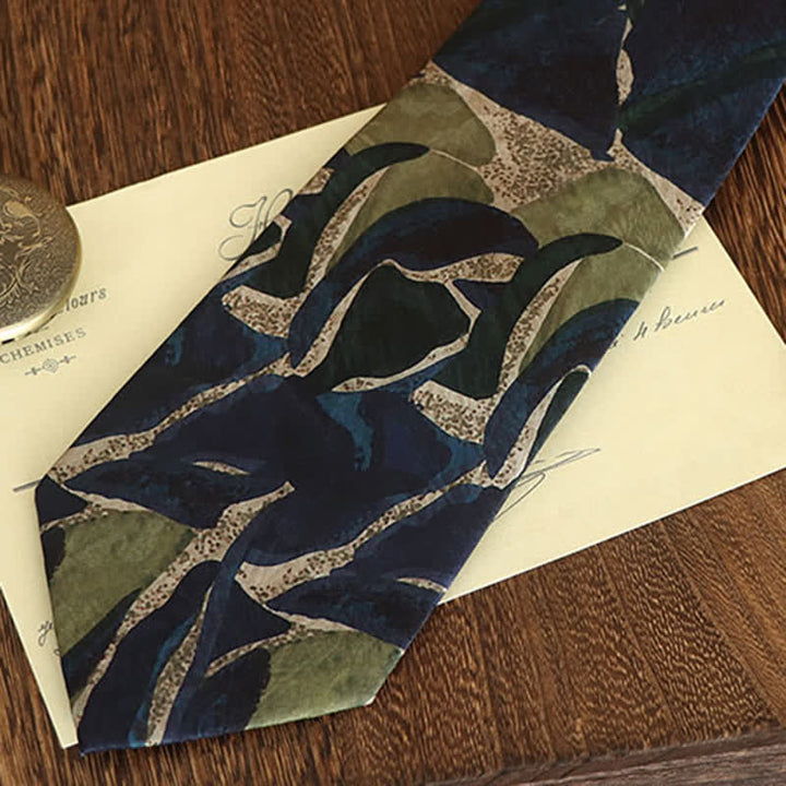 Cravate fantaisie pour homme à motif de personnalité vert marine