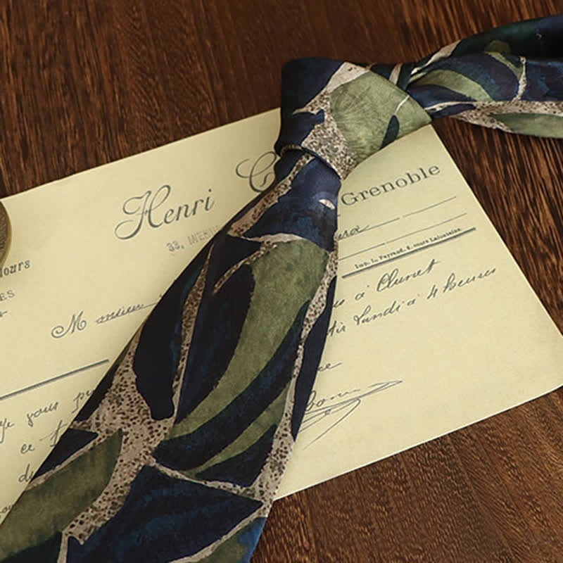 Cravate fantaisie pour homme à motif de personnalité vert marine