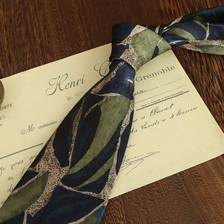 Cravate fantaisie pour homme à motif de personnalité vert marine