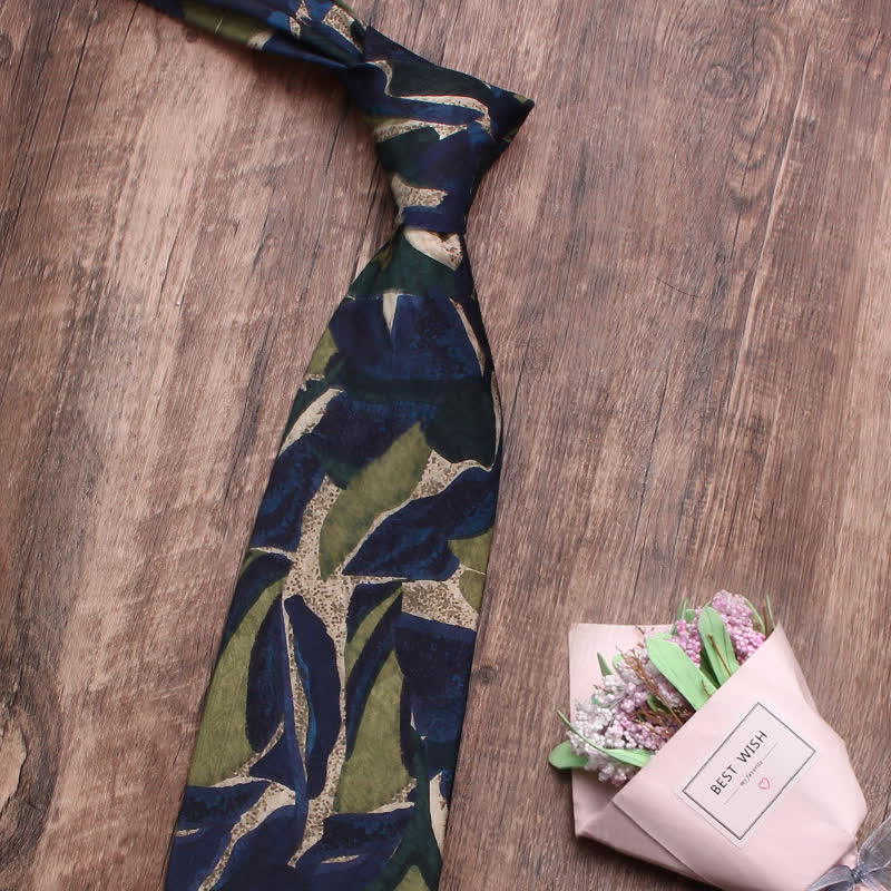Cravate fantaisie pour homme à motif de personnalité vert marine