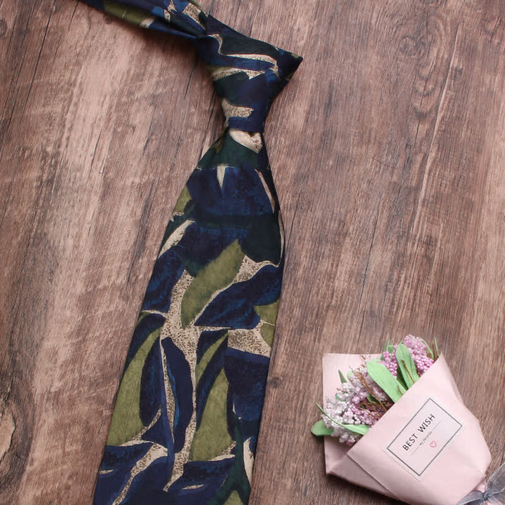 Cravate fantaisie pour homme à motif de personnalité vert marine