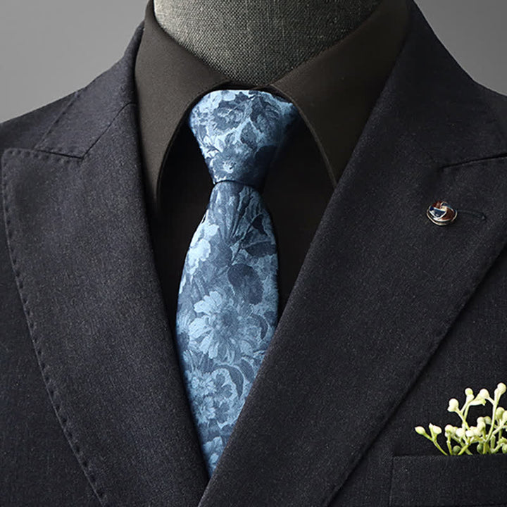 Cravate d'affaires à motif floral frappant pour hommes