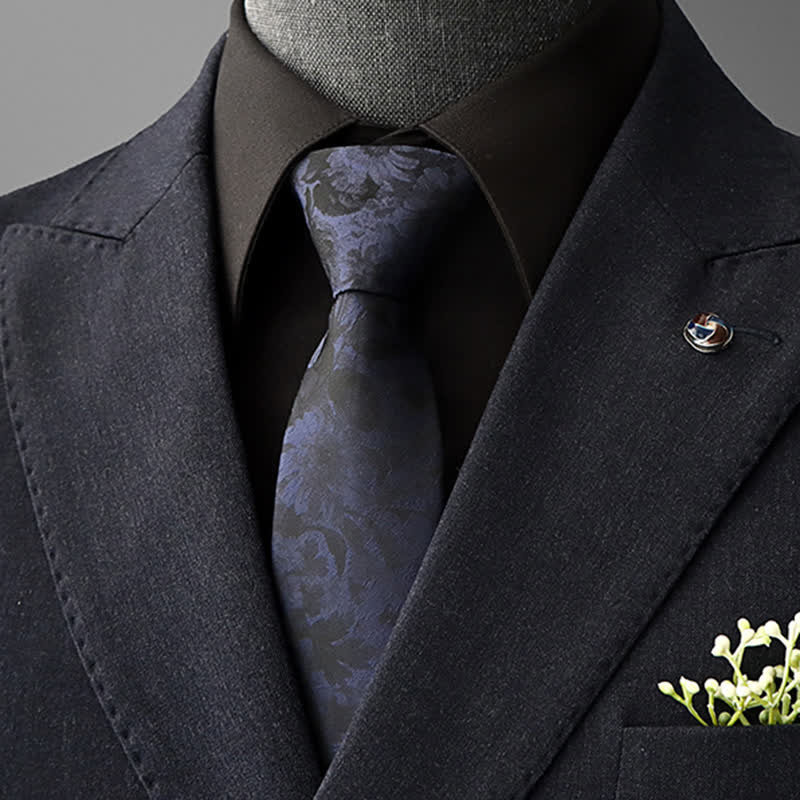 Cravate d'affaires à motif floral frappant pour hommes