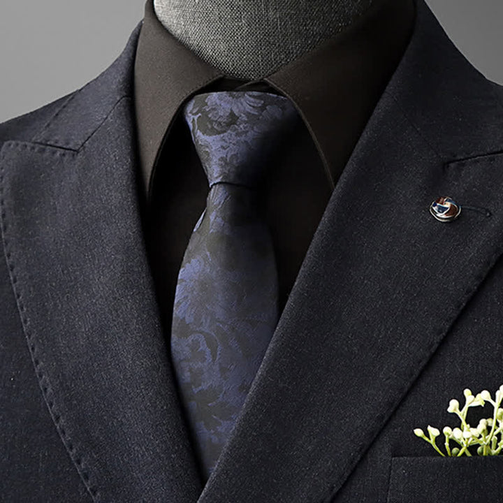 Cravate d'affaires à motif floral frappant pour hommes
