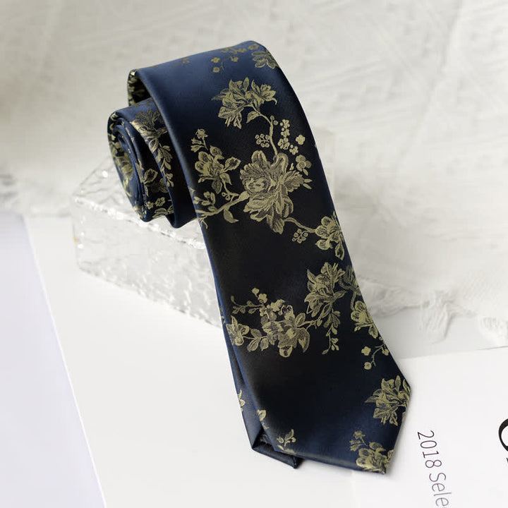 Cravate élégante à motif floral Iris pour homme