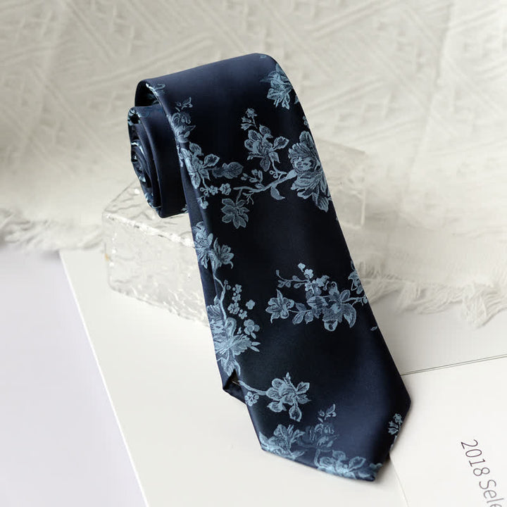 Cravate élégante à motif floral Iris pour homme