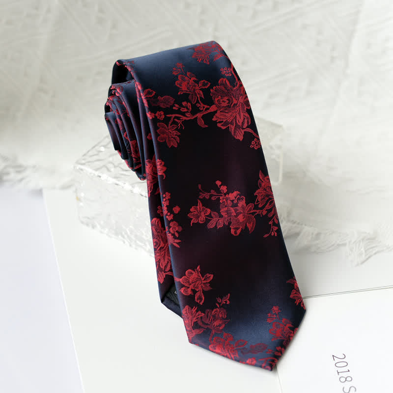 Cravate élégante à motif floral Iris pour homme