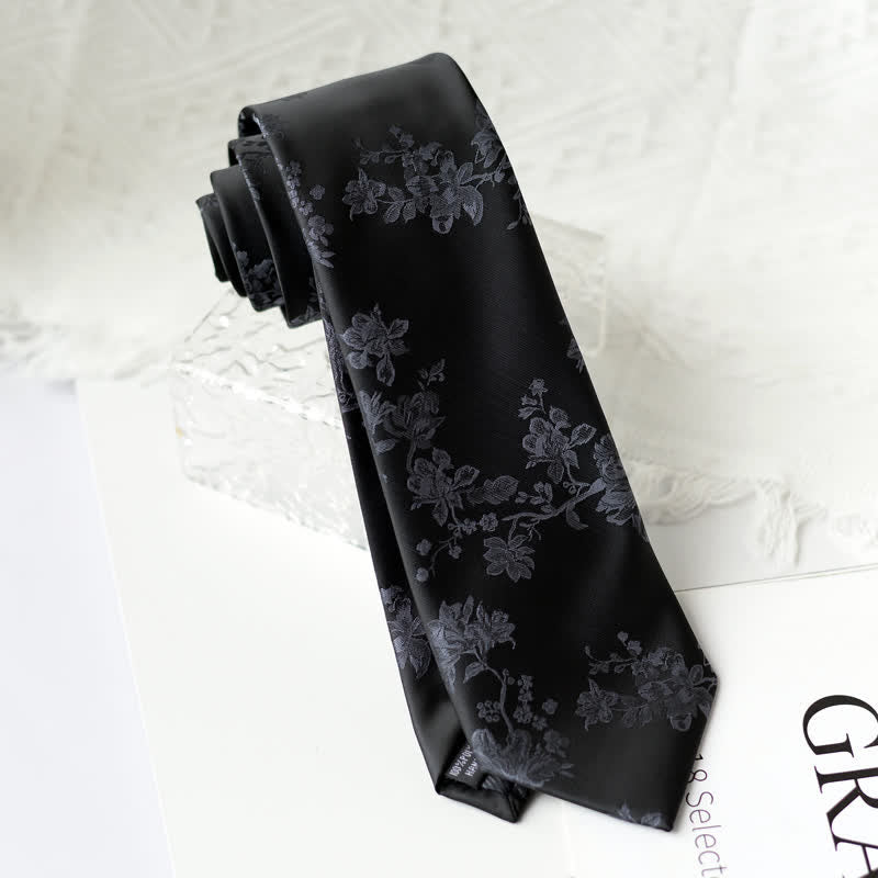 Cravate élégante à motif floral Iris pour homme