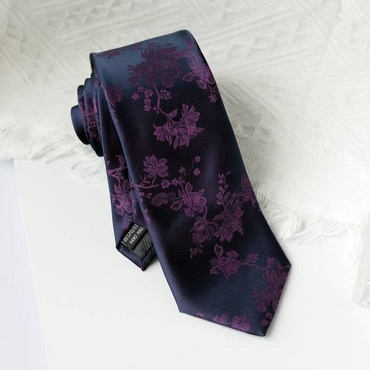 Cravate élégante à motif floral Iris pour homme
