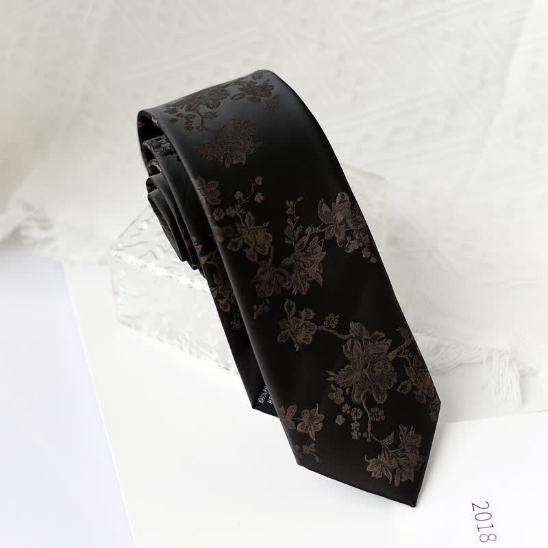 Cravate élégante à motif floral Iris pour homme