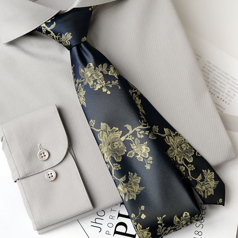 Cravate élégante à motif floral Iris pour homme