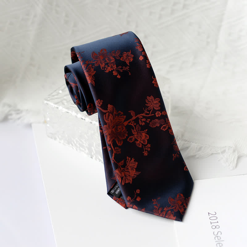 Cravate élégante à motif floral Iris pour homme