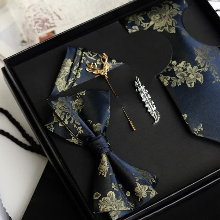 Lot de 5 nœuds papillon tendance pour homme avec motif iris et motif de mariage, coffret cadeau