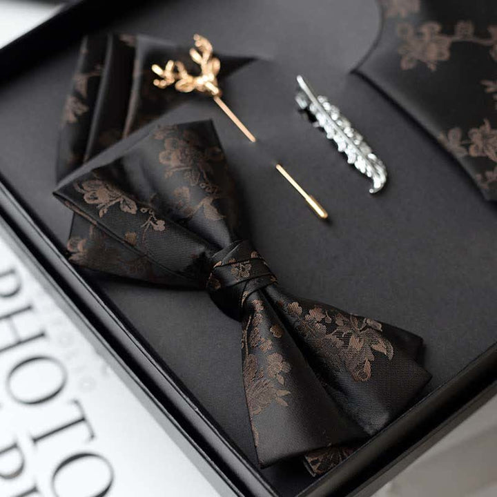 Lot de 5 nœuds papillon tendance pour homme avec motif iris et motif de mariage, coffret cadeau