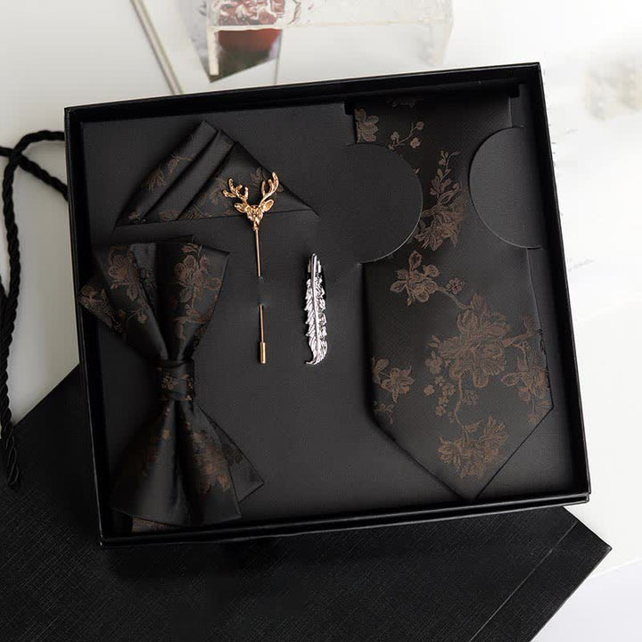 Lot de 5 nœuds papillon tendance pour homme avec motif iris et motif de mariage, coffret cadeau