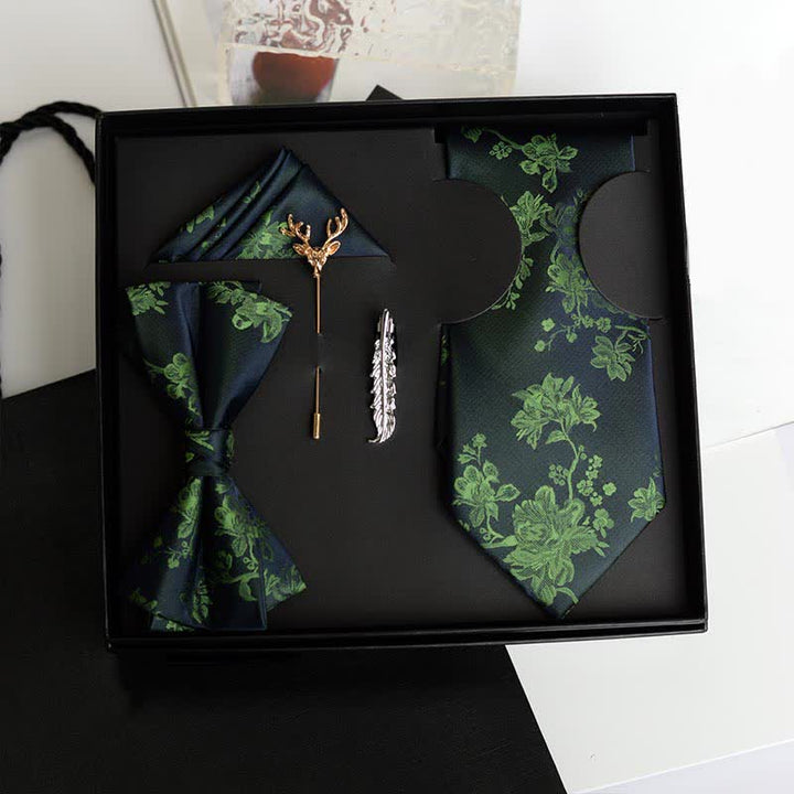 Lot de 5 nœuds papillon tendance pour homme avec motif iris et motif de mariage, coffret cadeau