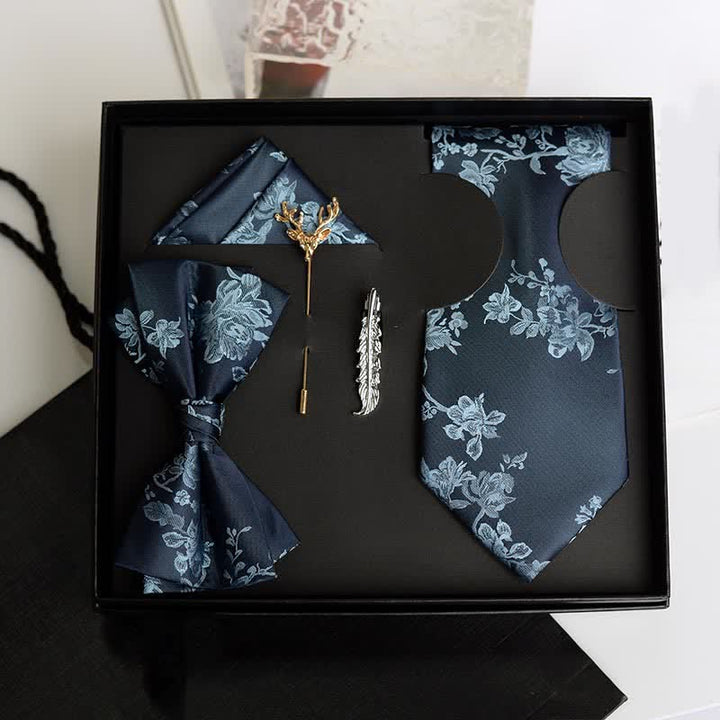 Lot de 5 nœuds papillon tendance pour homme avec motif iris et motif de mariage, coffret cadeau