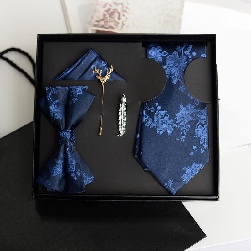 Lot de 5 nœuds papillon tendance pour homme avec motif iris et motif de mariage, coffret cadeau