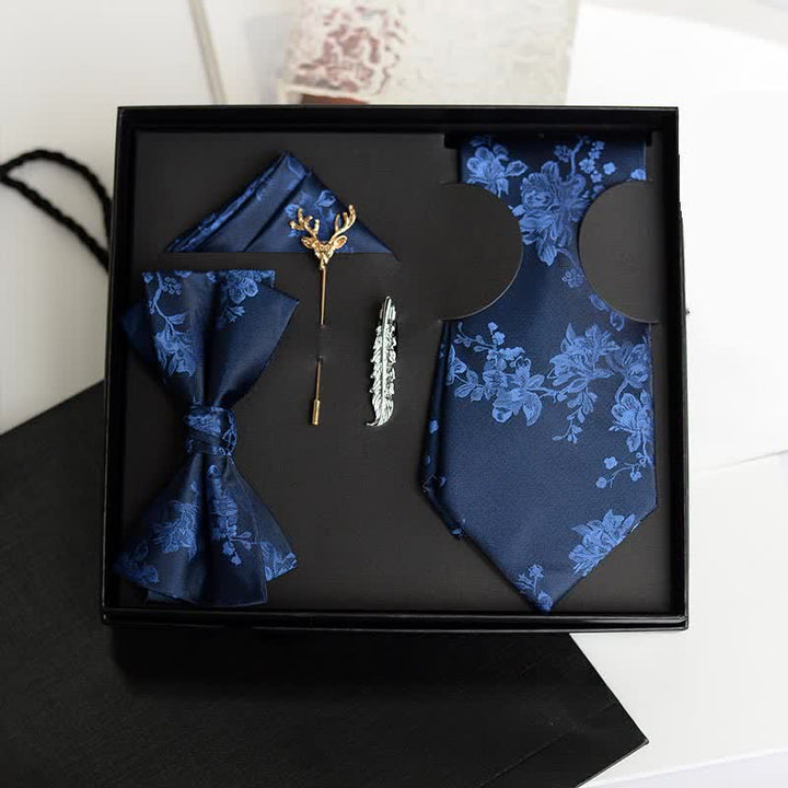 Lot de 5 nœuds papillon tendance pour homme avec motif iris et motif de mariage, coffret cadeau
