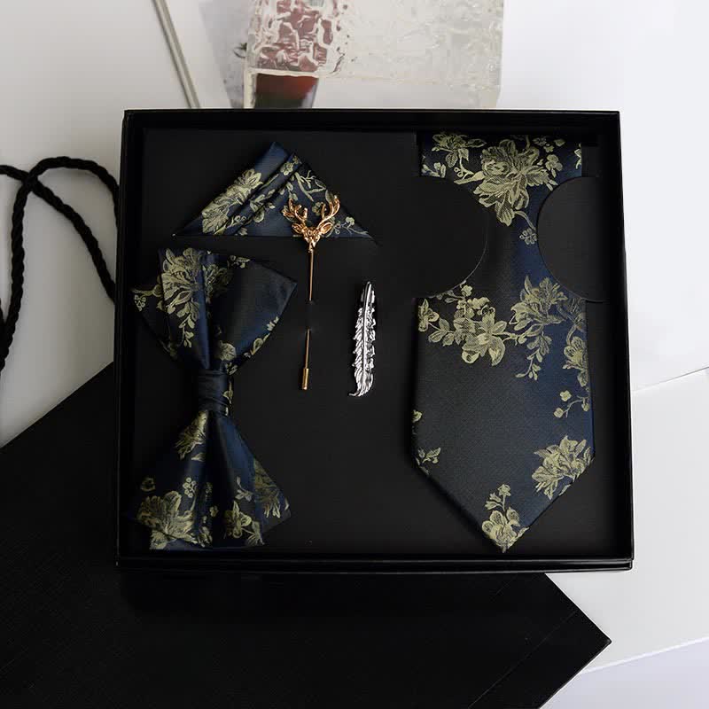 Lot de 5 nœuds papillon tendance pour homme avec motif iris et motif de mariage, coffret cadeau