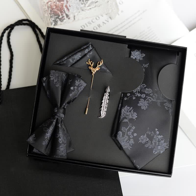 Lot de 5 nœuds papillon tendance pour homme avec motif iris et motif de mariage, coffret cadeau