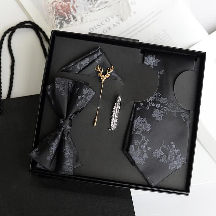 Lot de 5 nœuds papillon tendance pour homme avec motif iris et motif de mariage, coffret cadeau
