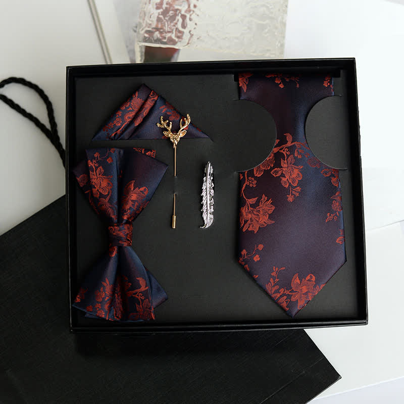 Lot de 5 nœuds papillon tendance pour homme avec motif iris et motif de mariage, coffret cadeau