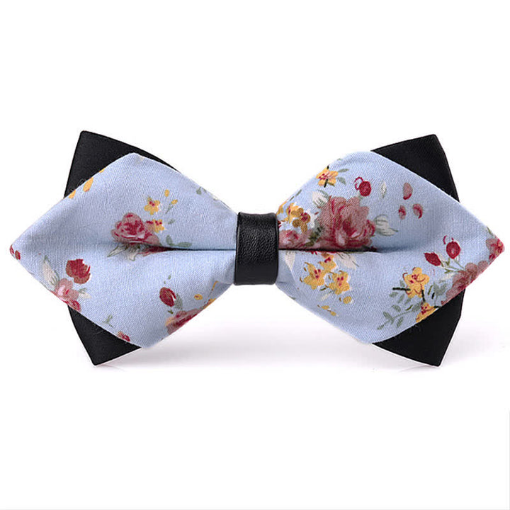 Nœud papillon double épaisseur en coton à motif floral pour homme