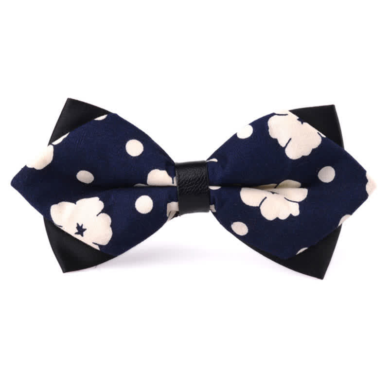 Nœud papillon double épaisseur en coton à motif floral pour homme