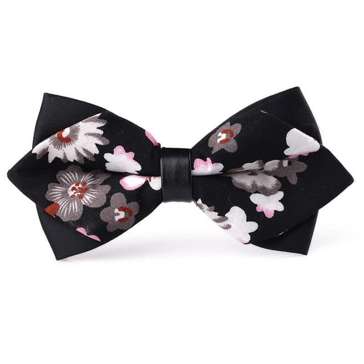 Nœud papillon double épaisseur en coton à motif floral pour homme
