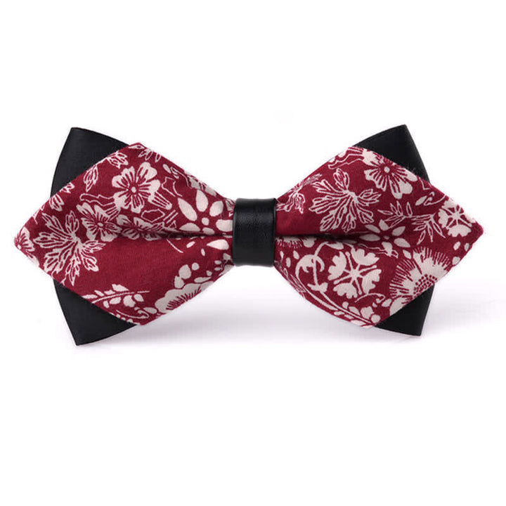 Nœud papillon double épaisseur en coton à motif floral pour homme