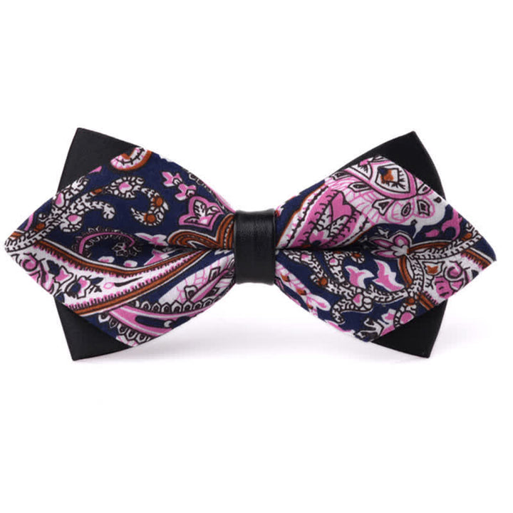 Nœud papillon double épaisseur en coton à motif floral pour homme