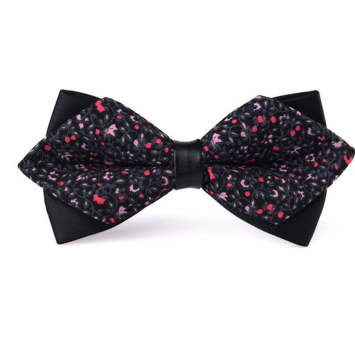 Nœud papillon double épaisseur en coton à motif floral pour homme