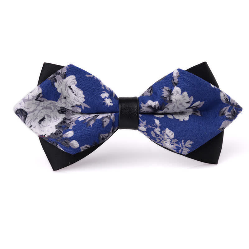 Nœud papillon double épaisseur en coton à motif floral pour homme