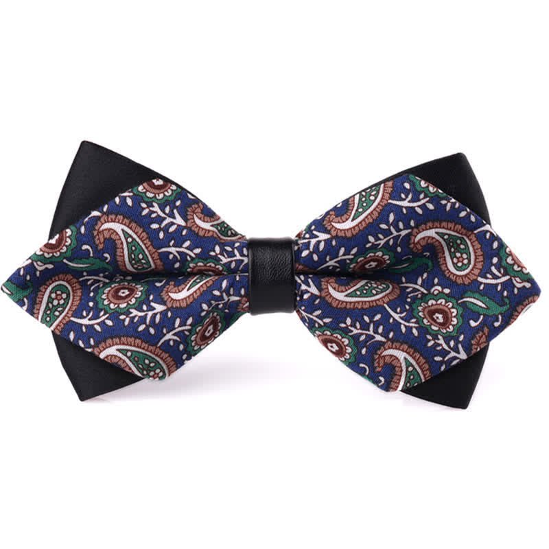 Nœud papillon double épaisseur en coton à motif floral pour homme