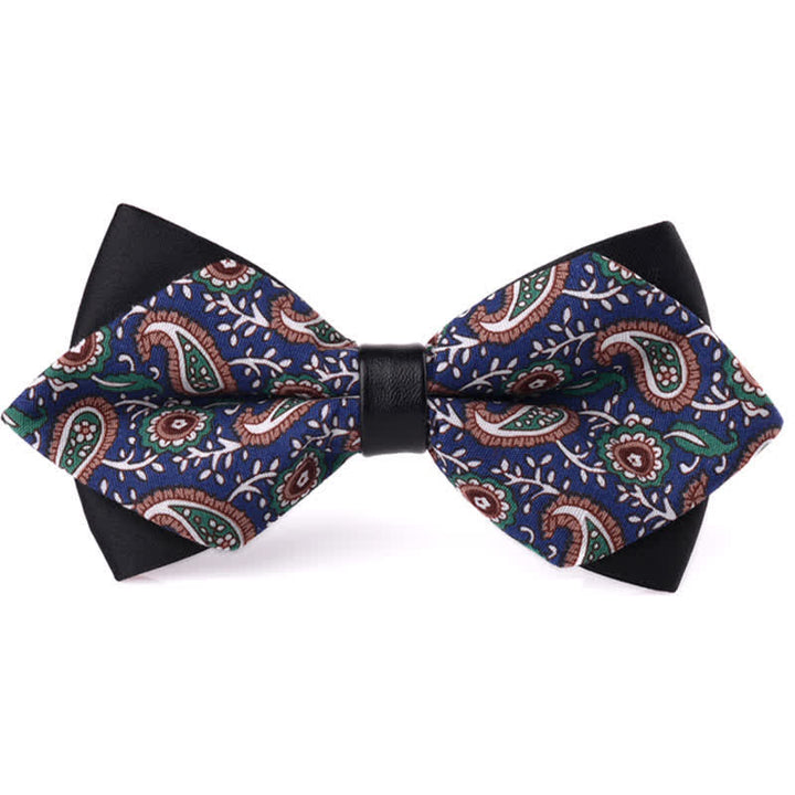 Nœud papillon double épaisseur en coton à motif floral pour homme