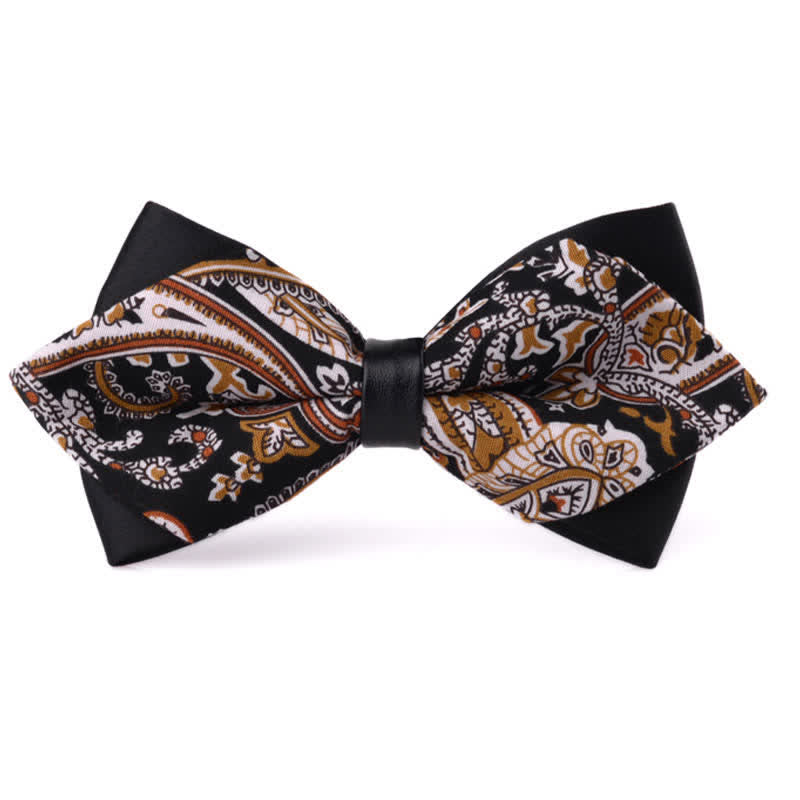 Nœud papillon double épaisseur en coton à motif floral pour homme