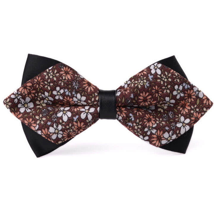 Nœud papillon double épaisseur en coton à motif floral pour homme