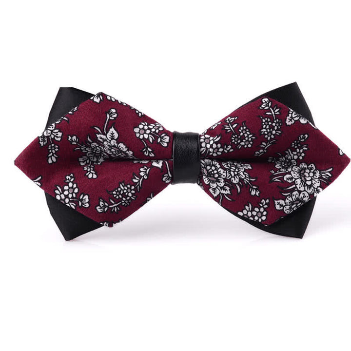 Nœud papillon double épaisseur en coton à motif floral pour homme