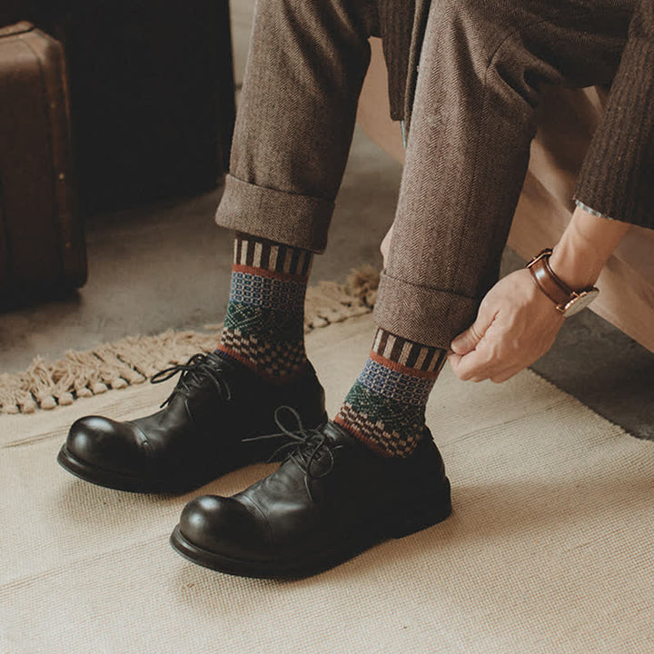 Lot de 5 paires de chaussettes rétro ethniques totem pour homme