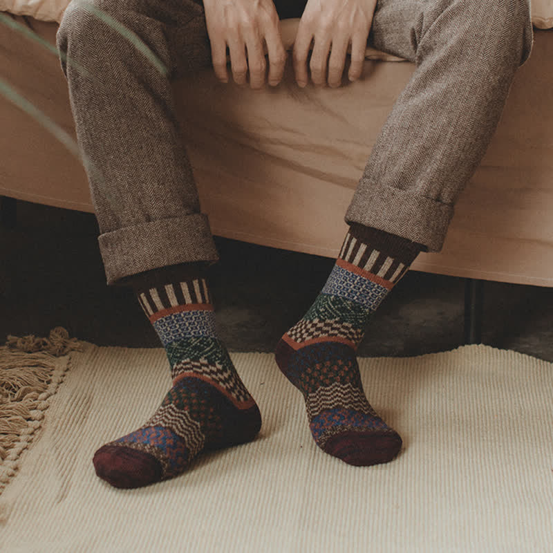 Lot de 5 paires de chaussettes rétro ethniques totem pour homme