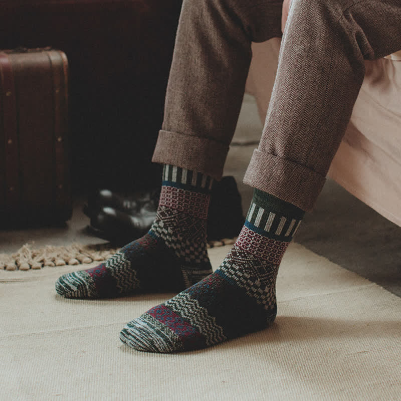 Lot de 5 paires de chaussettes rétro ethniques totem pour homme