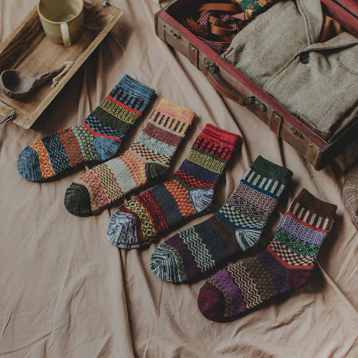 Lot de 5 paires de chaussettes rétro ethniques totem pour homme
