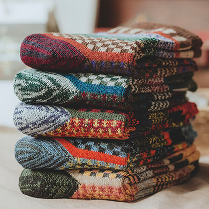 Lot de 5 paires de chaussettes rétro ethniques totem pour homme