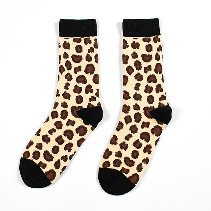 Chaussettes ras du cou à imprimé animal léopard pour homme